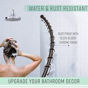 Bath Bliss Curved Wall-Mount Shower Rod, Brown